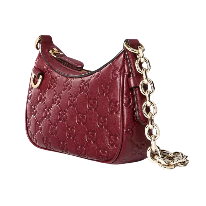 Gucci GG Emblem Mini Leather Shoulder Bag – Rose Ancora
