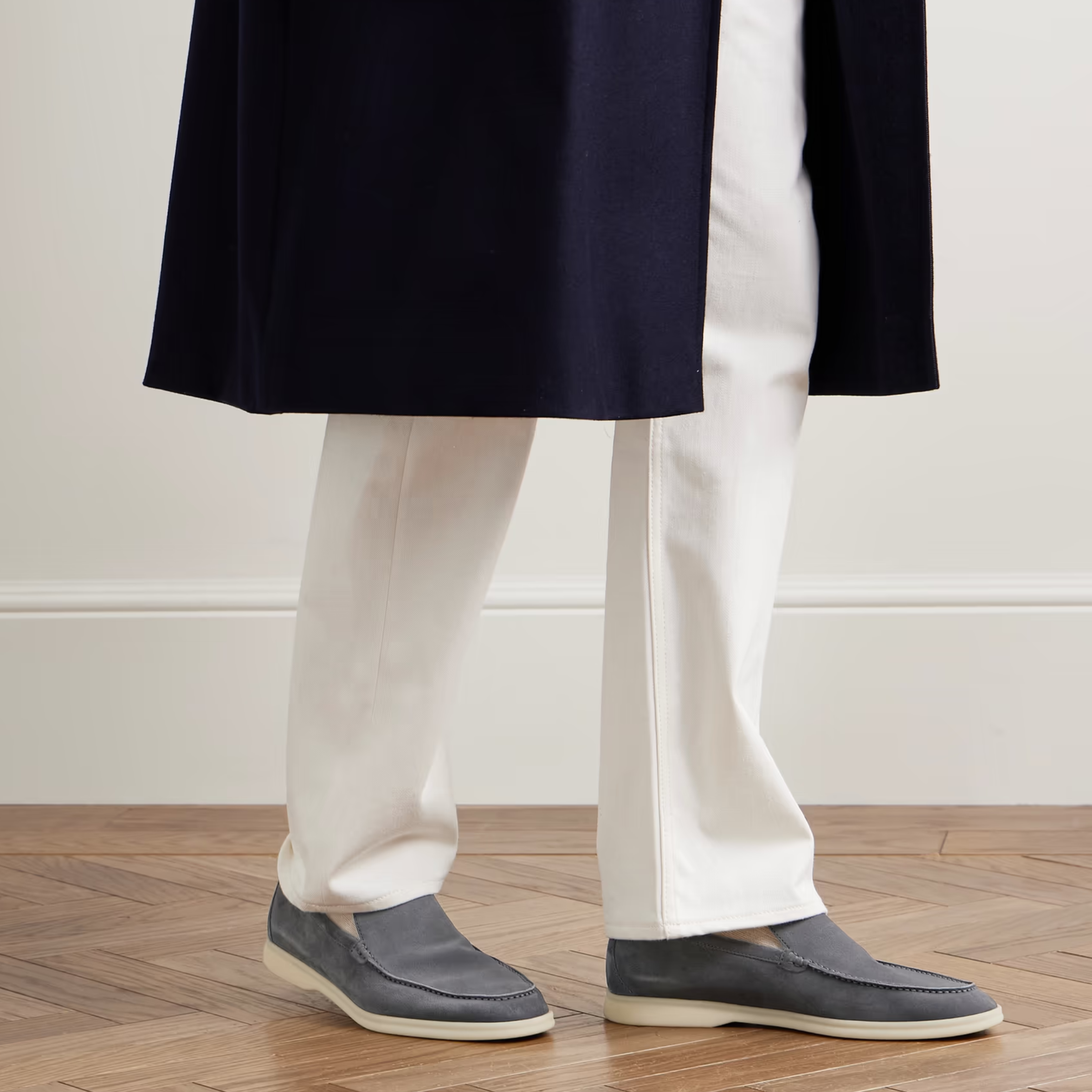 Loro Piana Summer Walk Suede Loafers - Frozen Blue (60JF)