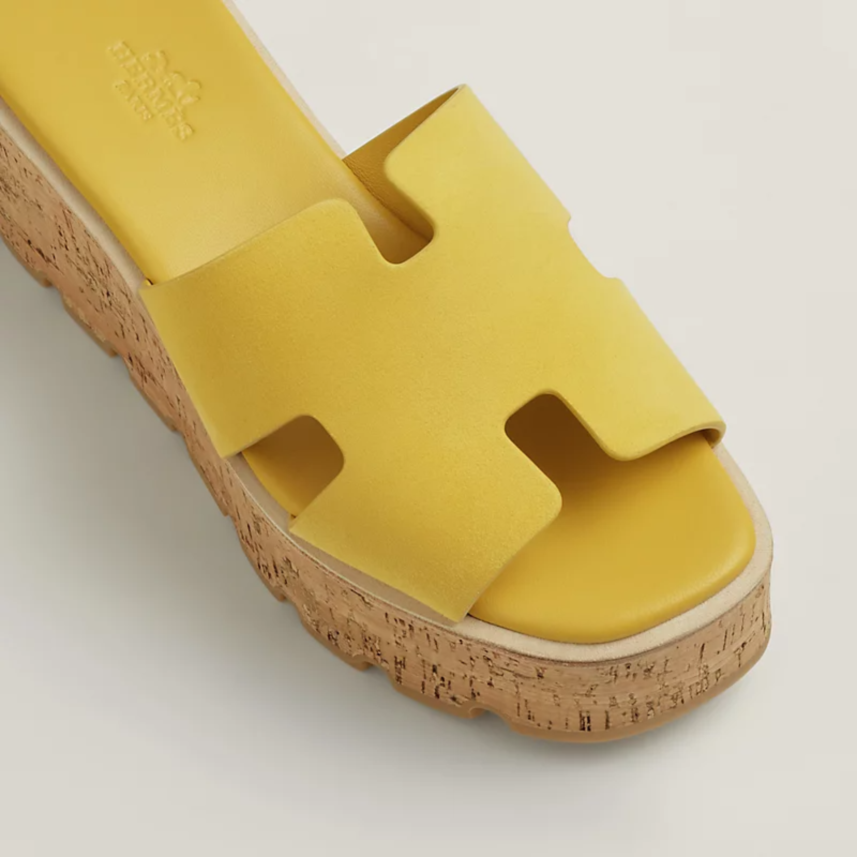Hermes Eze 30 Suede Sandals - Jaune Impérial