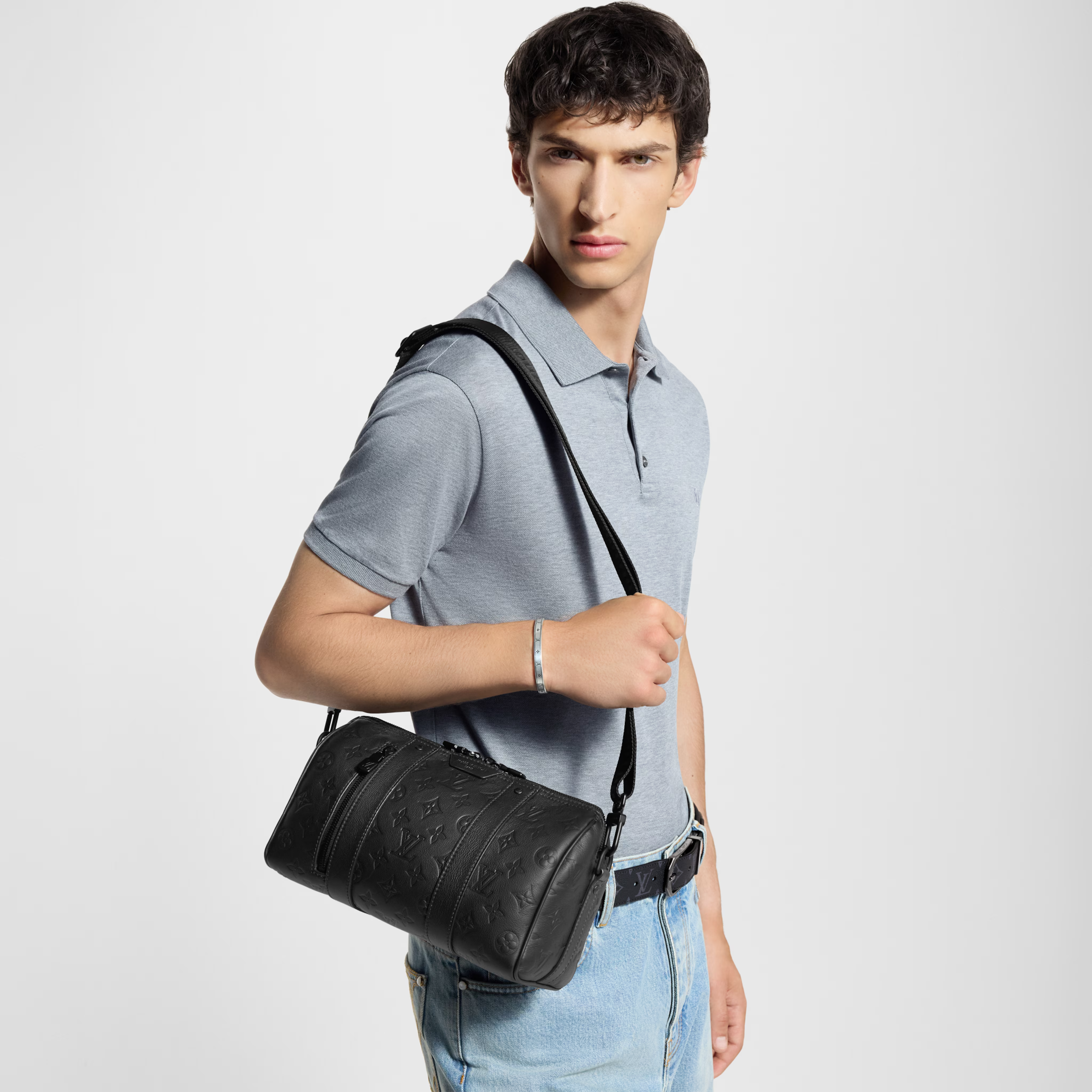 Louis Vuitton Monogram Shadow City Keepall Duffle Bag – Black