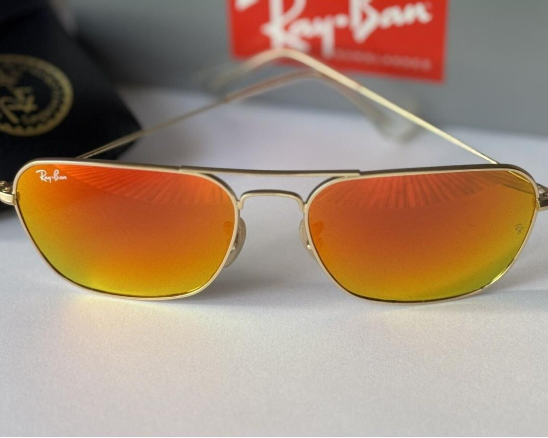 Ray Ban Caravan RB3136 112/69 Square Gold Frame Sunglasses
