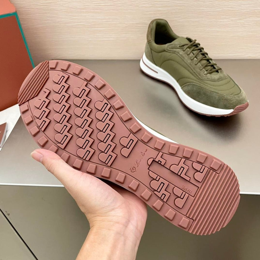 Loro Piana Weekend Walk Suede Sneakers -  Green