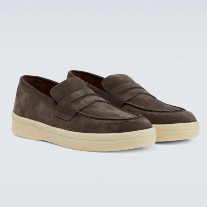 Loro Piana Ultimate Walk Suede Loafer - Dark Brown (213)