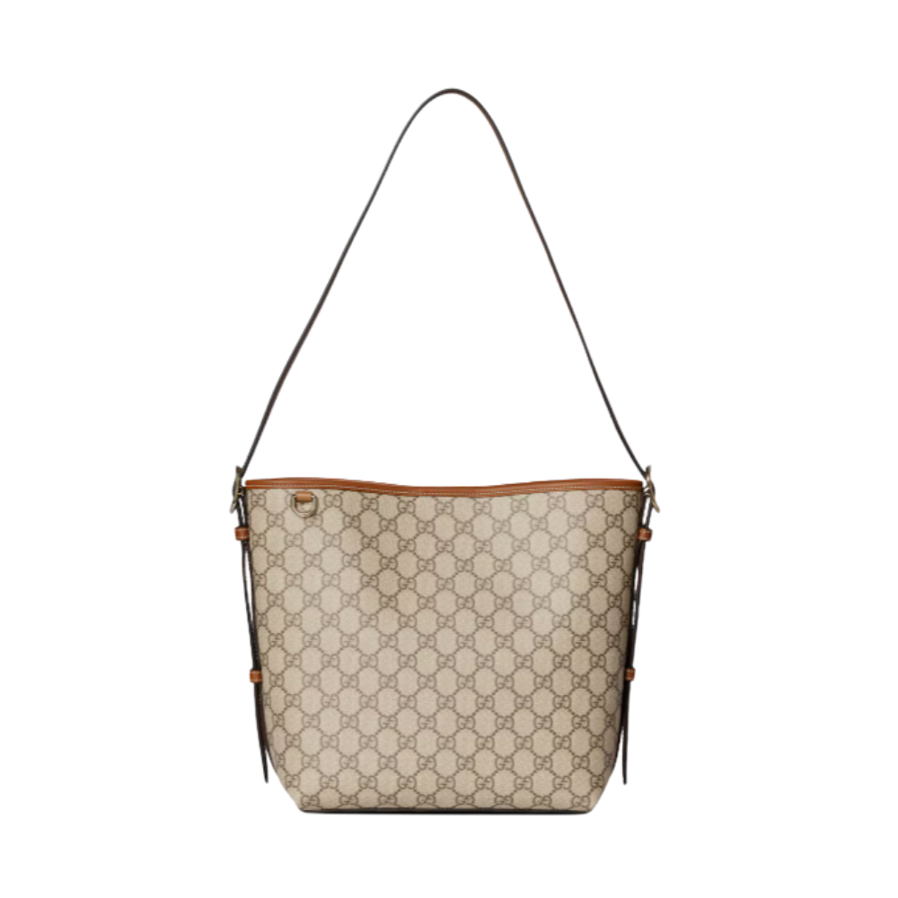 Gucci GG Emblem Small Shoulder Bag – Beige/Brown
