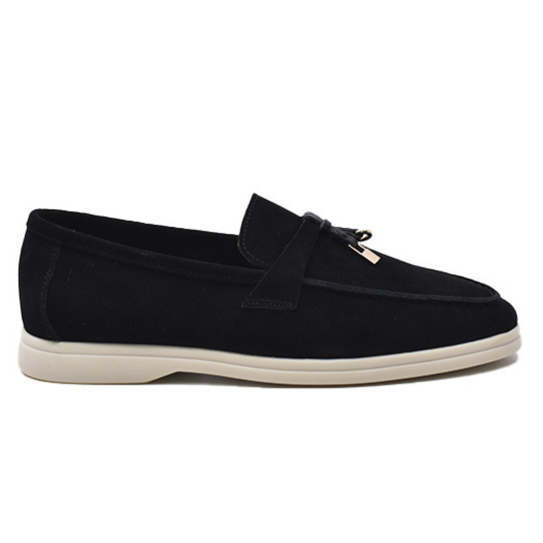 Loro Piana Summer Charm Suede Loafers - Black (029)