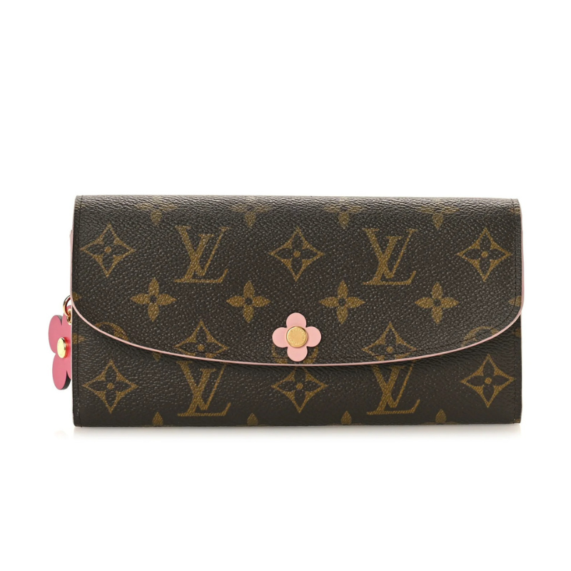 Louis Vuitton Monogram Bloom Flower Emilie Wallet - Brown Fuchsia
