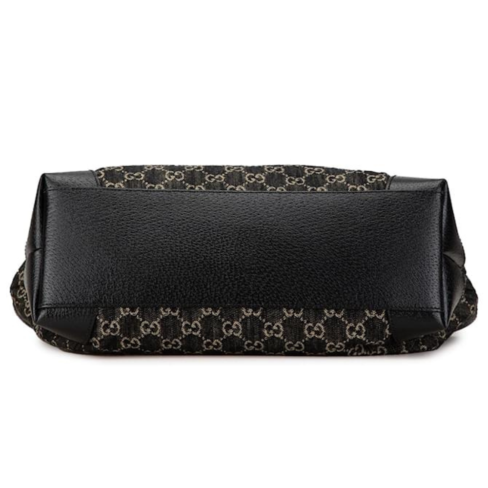 Gucci Black Medium GG Denim Ophidia Shopping Tote – Black