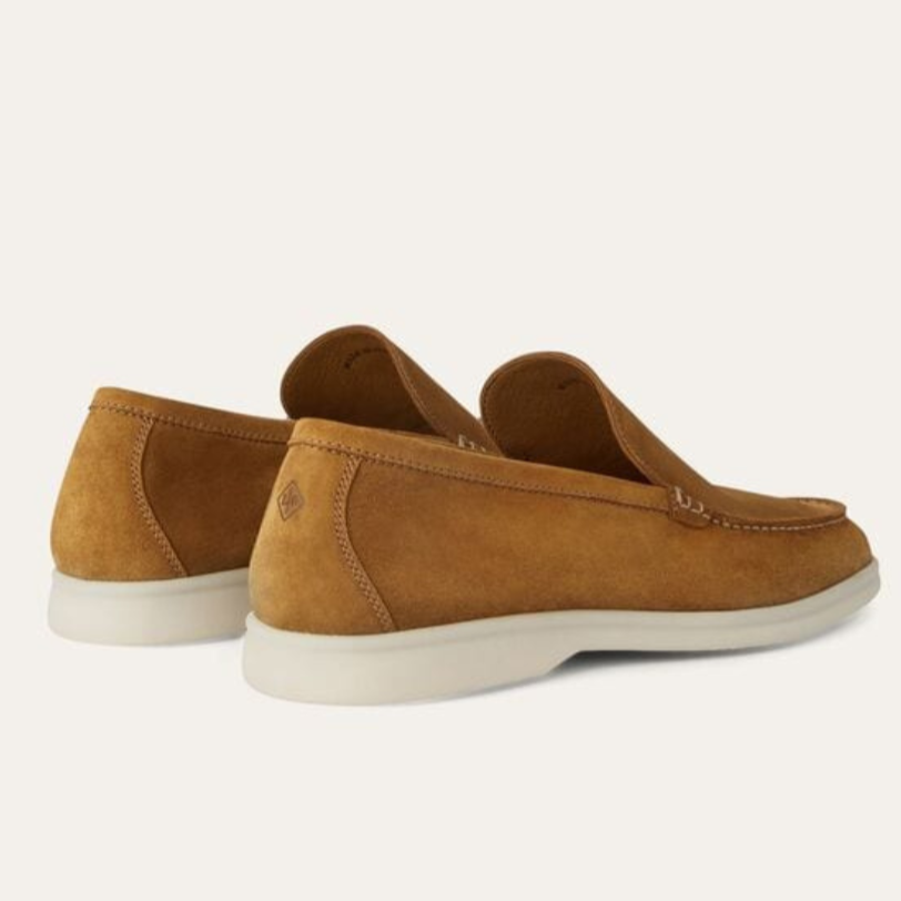 Loro Piana Summer Walk Suede Loafers - Tan (HD96)