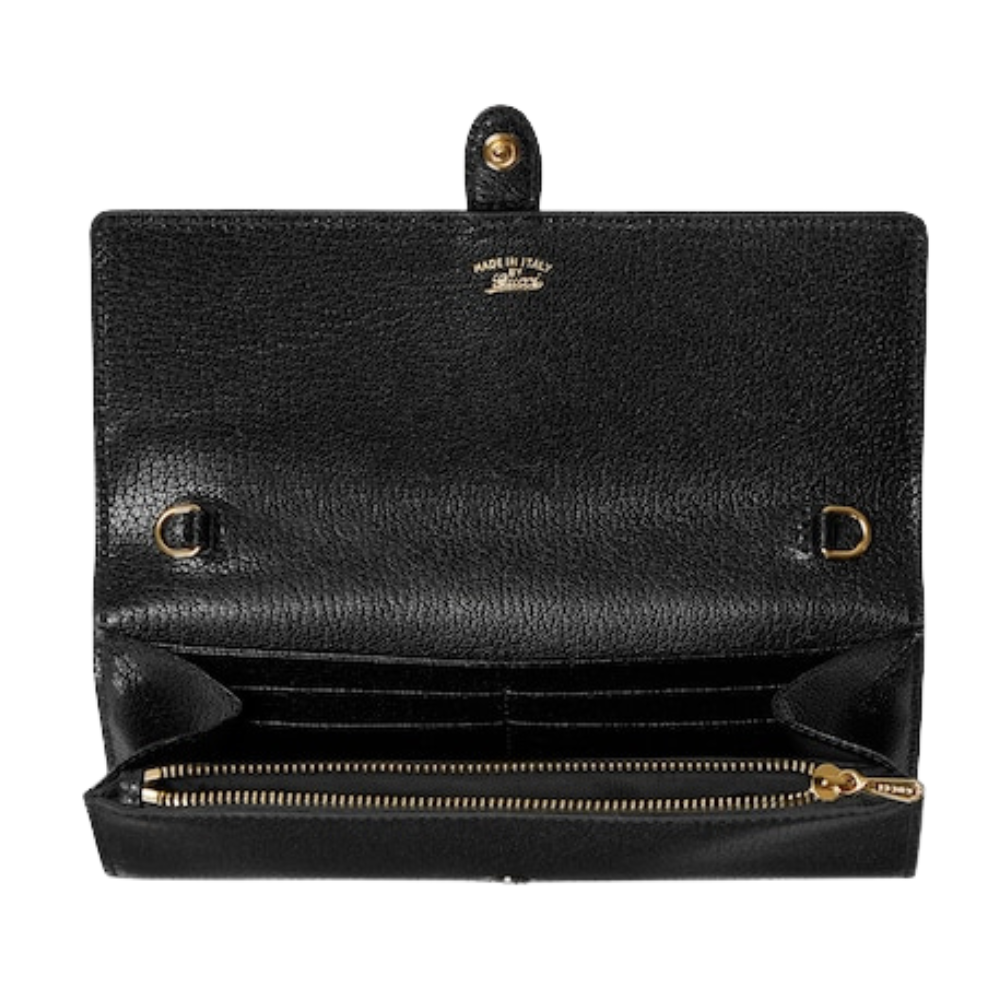 Gucci Jackie 1961 Leather Wallet on Chain – Black
