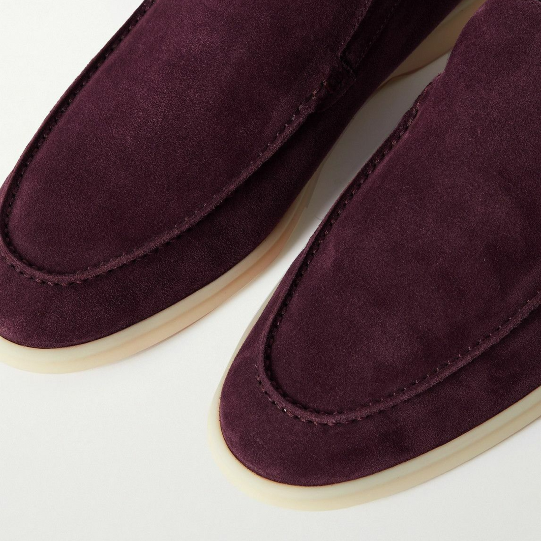 Loro Piana Summer Walk Suede Loafers - Burgundy