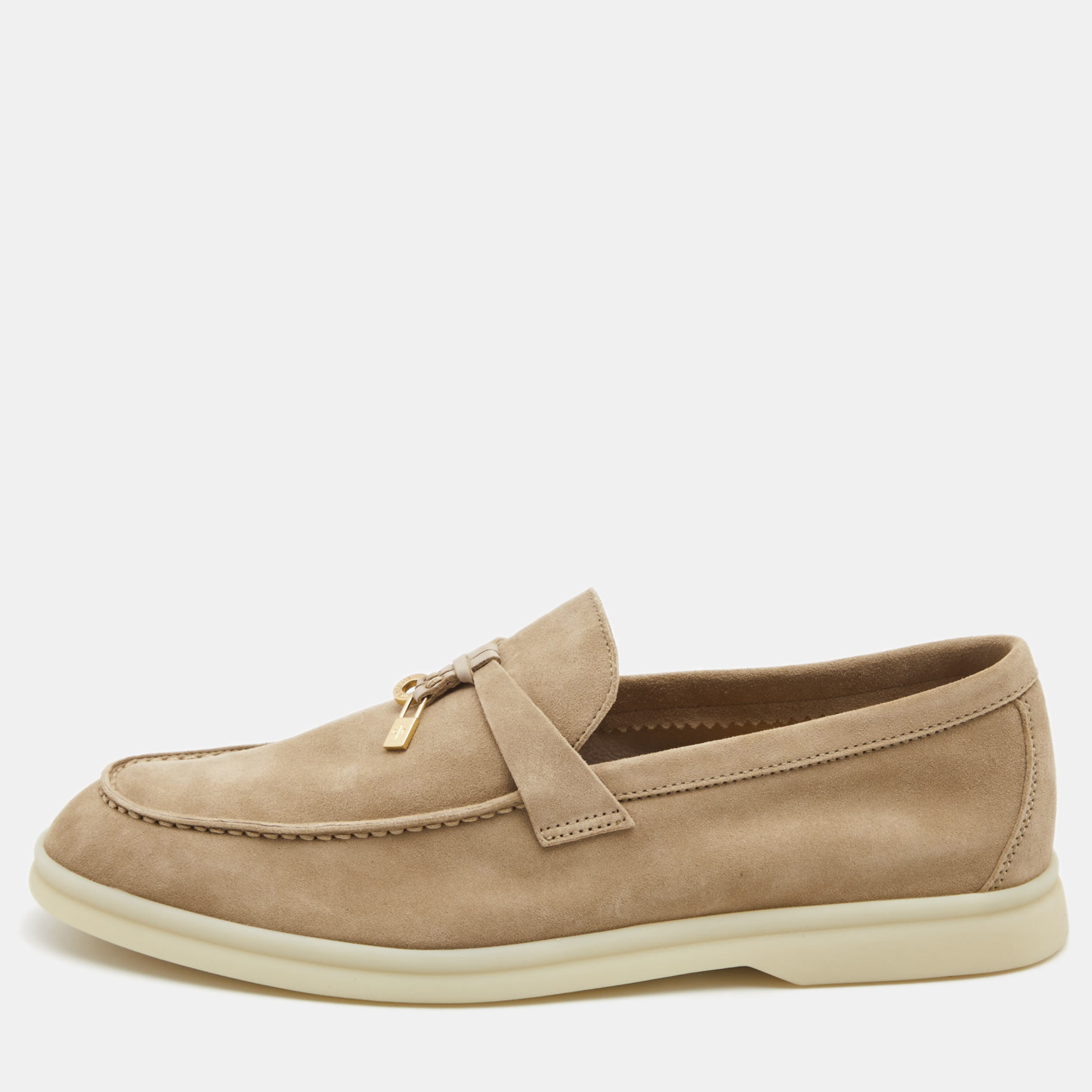 Loro Piana Summer Charms Walk Deerskin Loafers -  Beige (119)