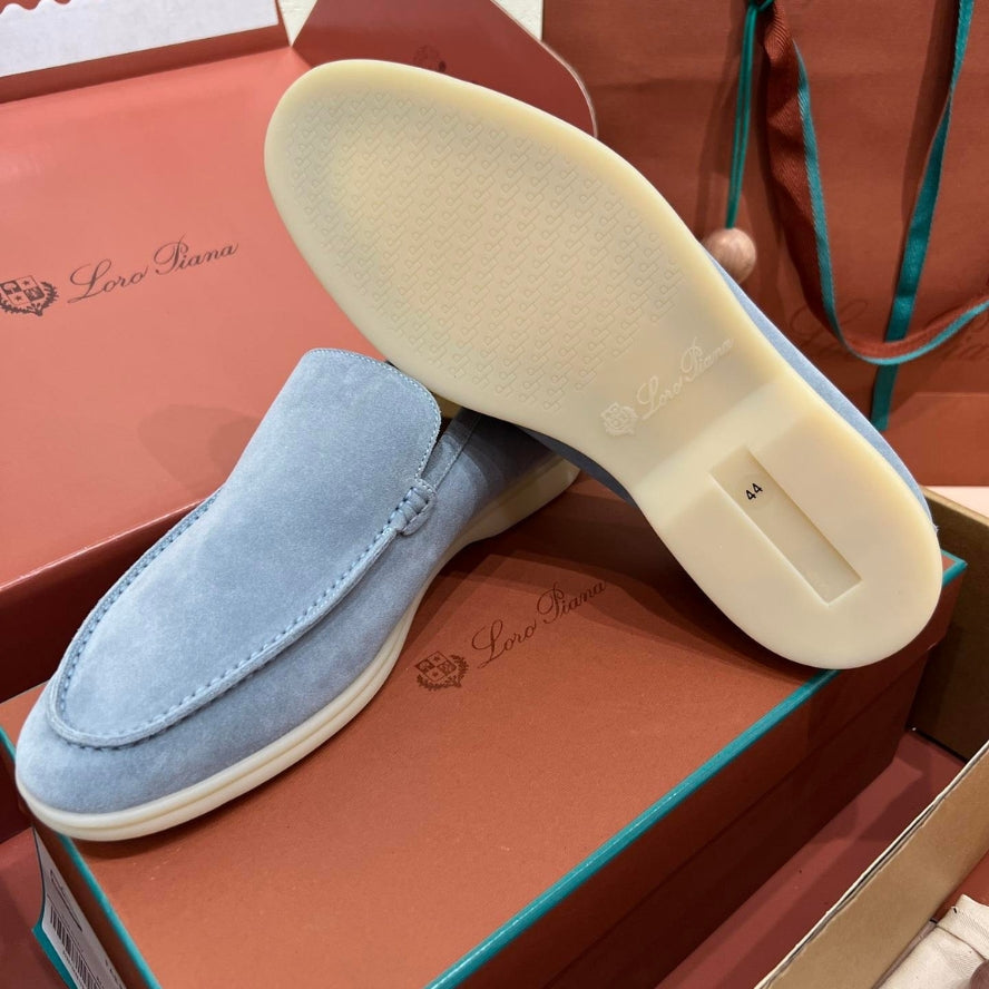 Loro Piana Summer Walk Suede Loafers - Blue (137)