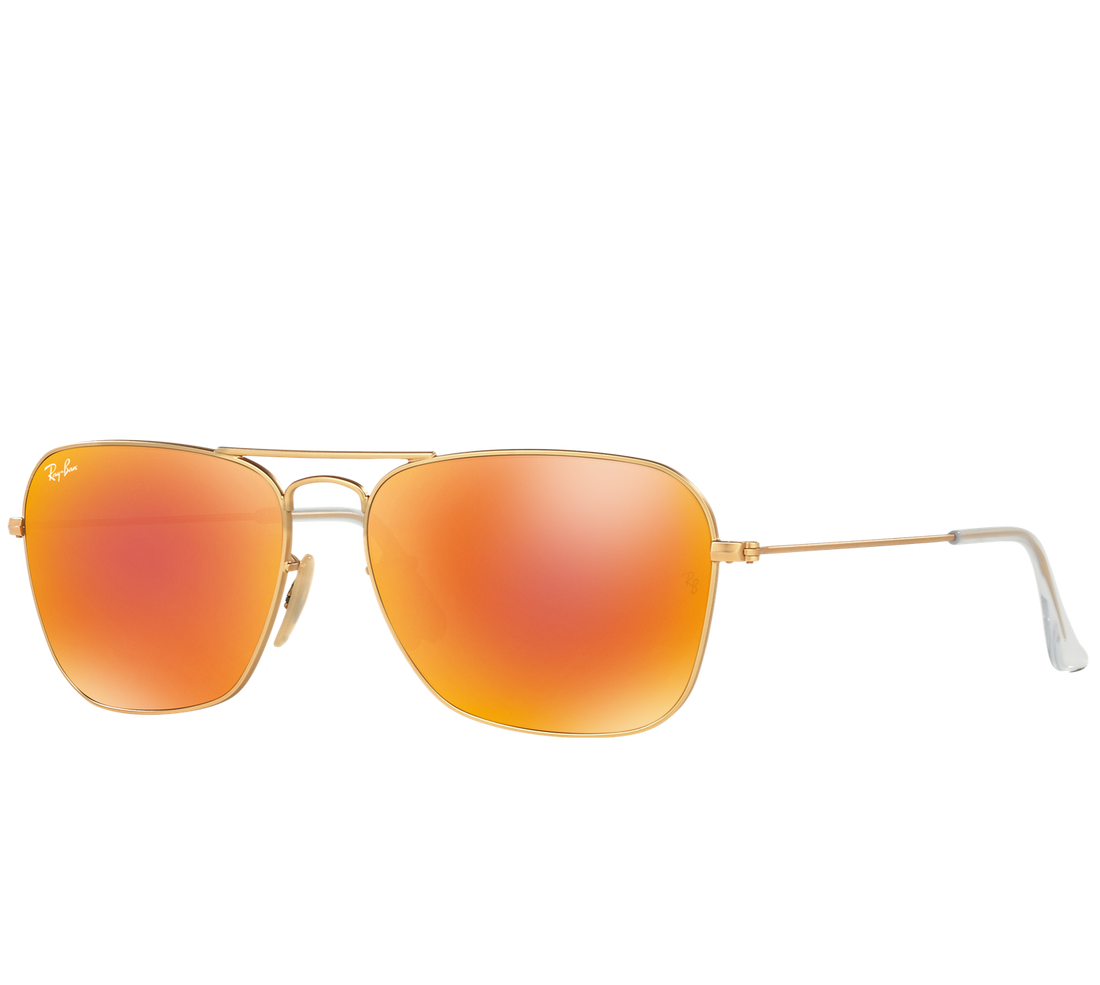 Ray Ban Caravan RB3136 112/69 Square Gold Frame Sunglasses