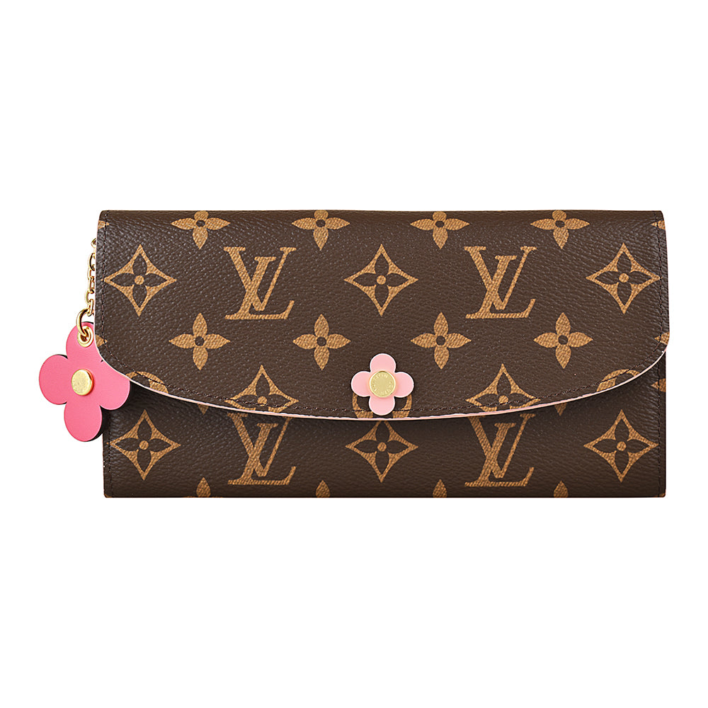 Louis Vuitton Monogram Bloom Flower Emilie Wallet - Brown Fuchsia
