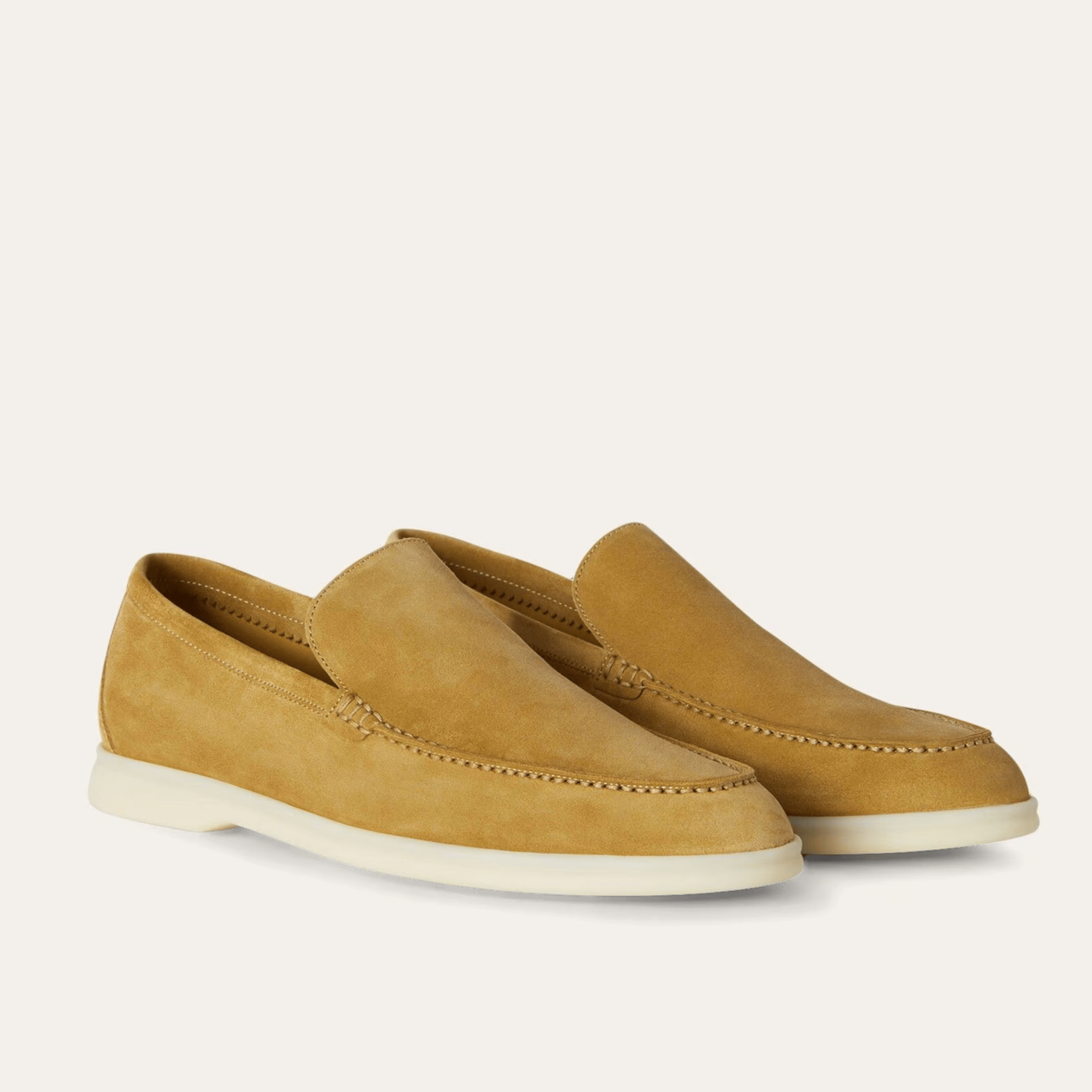 Loro Piana Summer Walk Suede Loafers - Dijon Mustard Yellow (D06N)