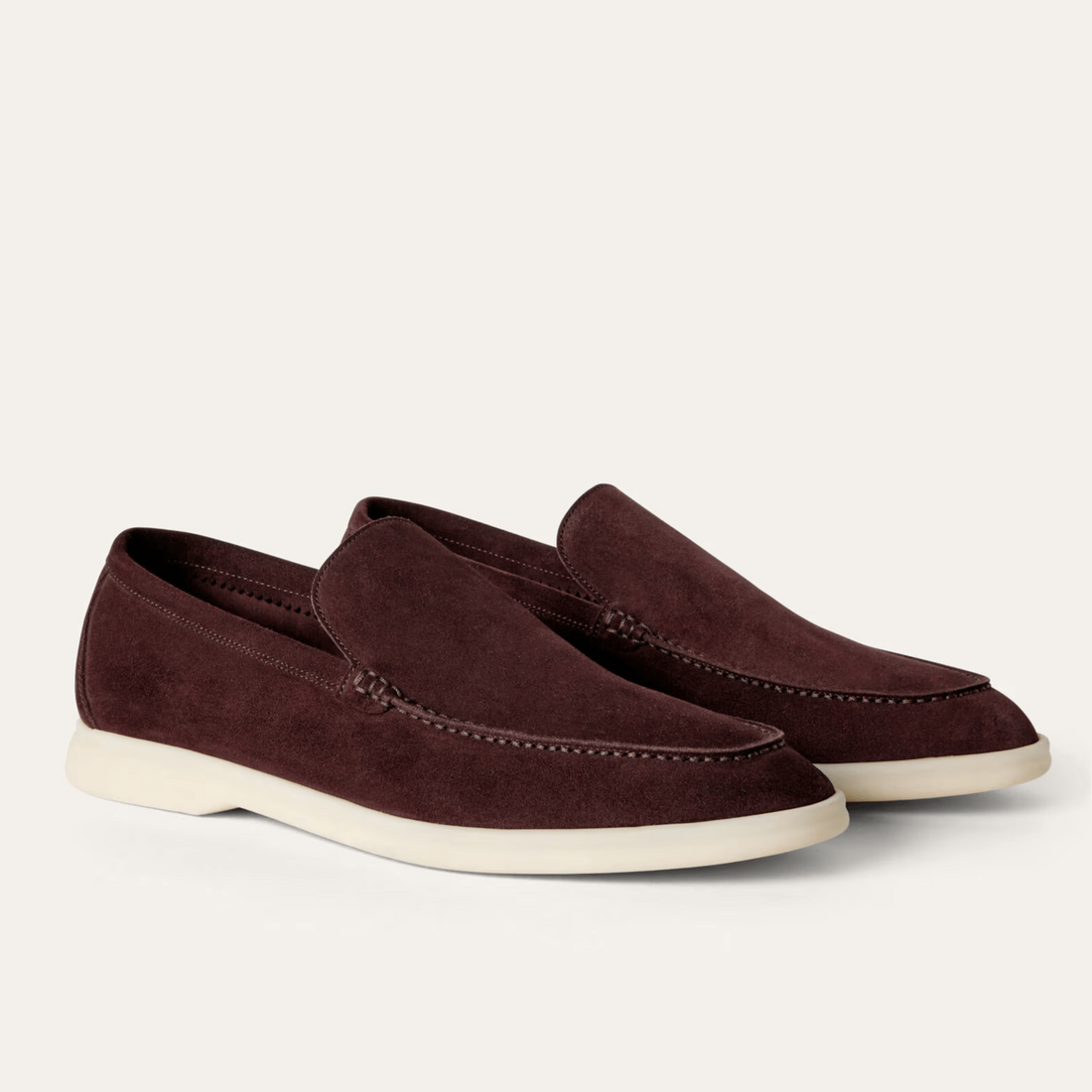 Loro Piana Summer Walk Suede Loafers - Amarone