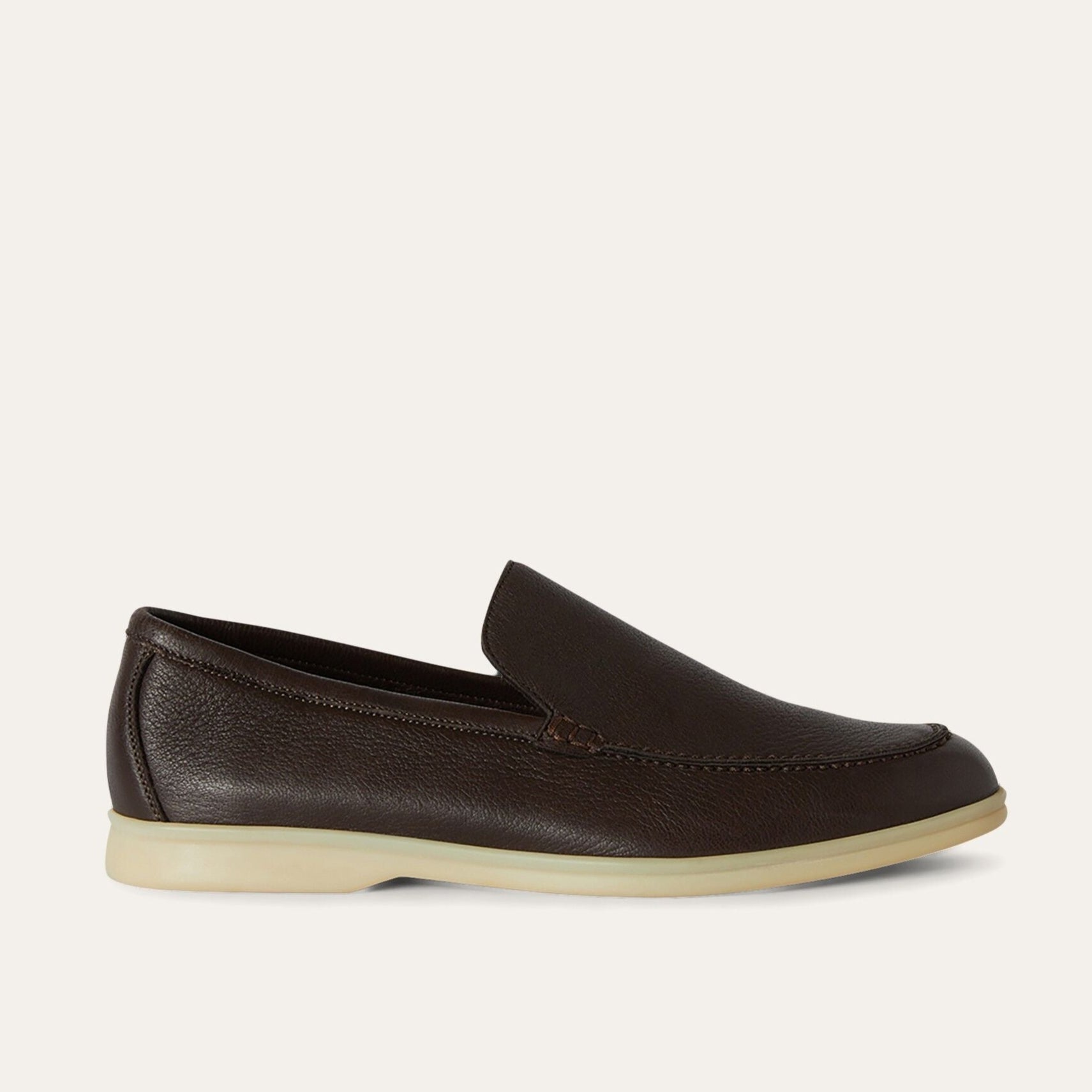 Loro Piana Summer Walk Elk Leather Loafers -  Very Dark Brown (H027)