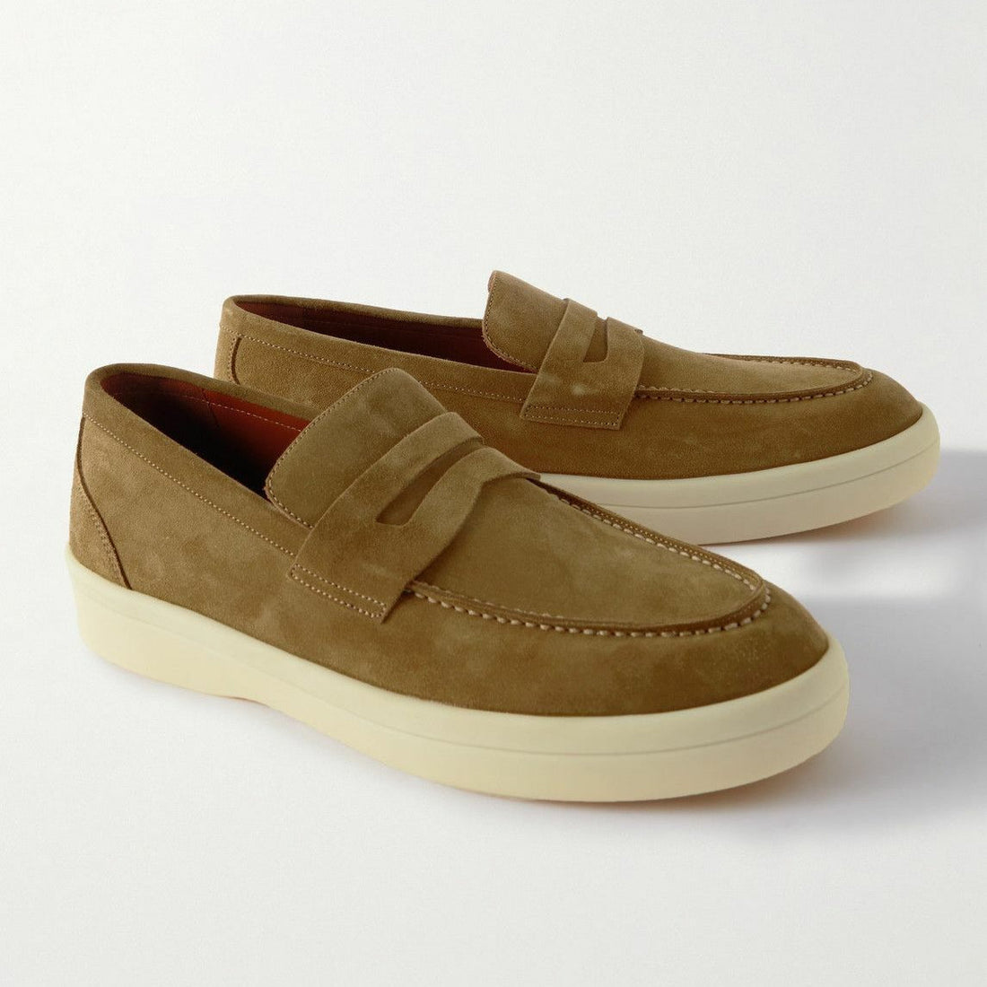 Loro Piana Ultimate Walk Suede Penny Loafers - Brown (076)