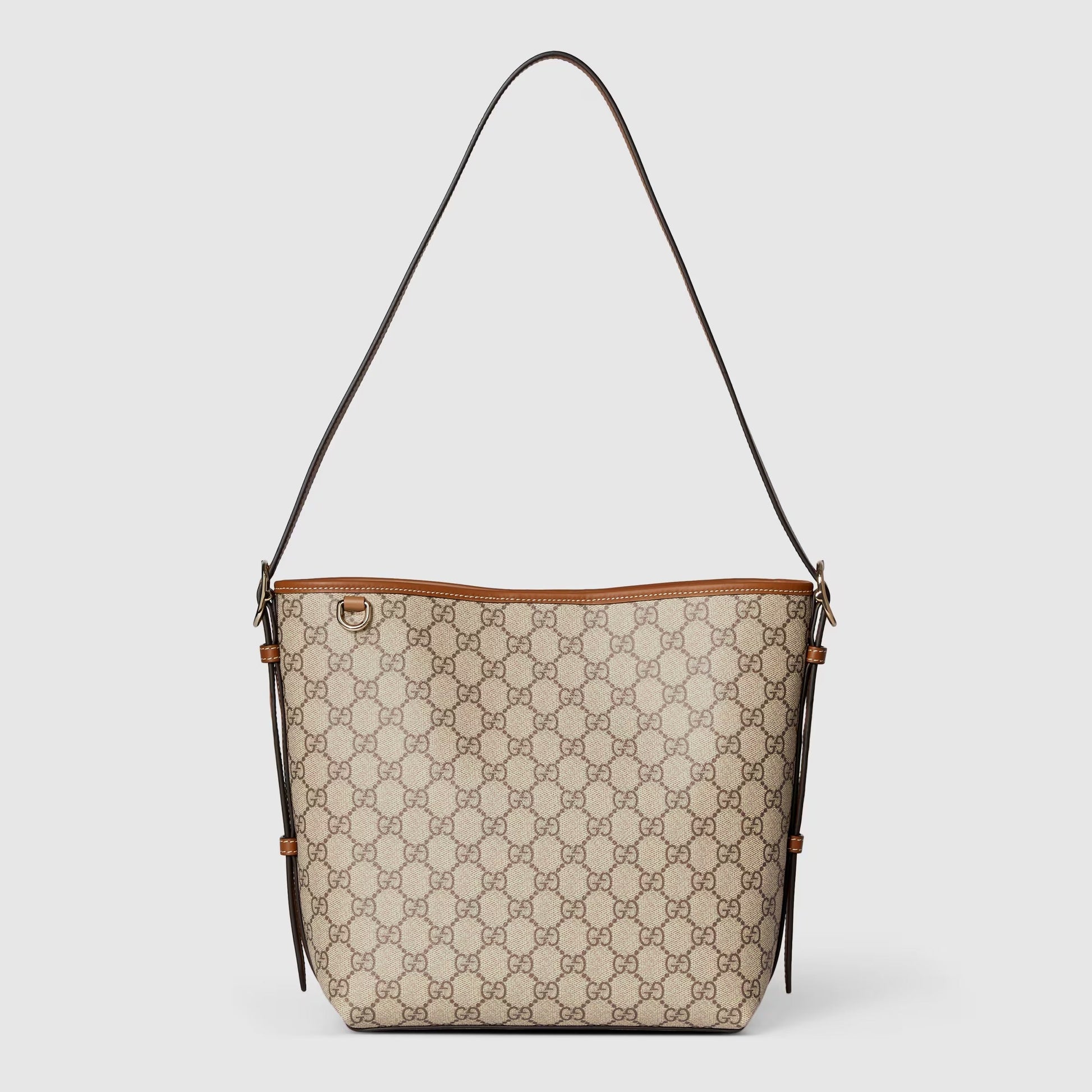 Gucci GG Emblem Small Shoulder Bag – Beige/Brown