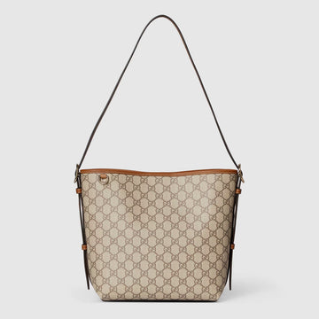 Gucci GG Emblem Small Shoulder Bag – Beige/Brown