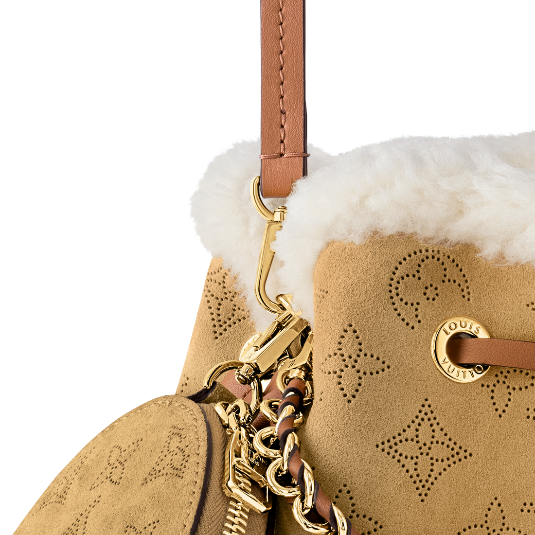 Louis Vuitton Mahina Suede Leather Bella Tote Bag – Beige