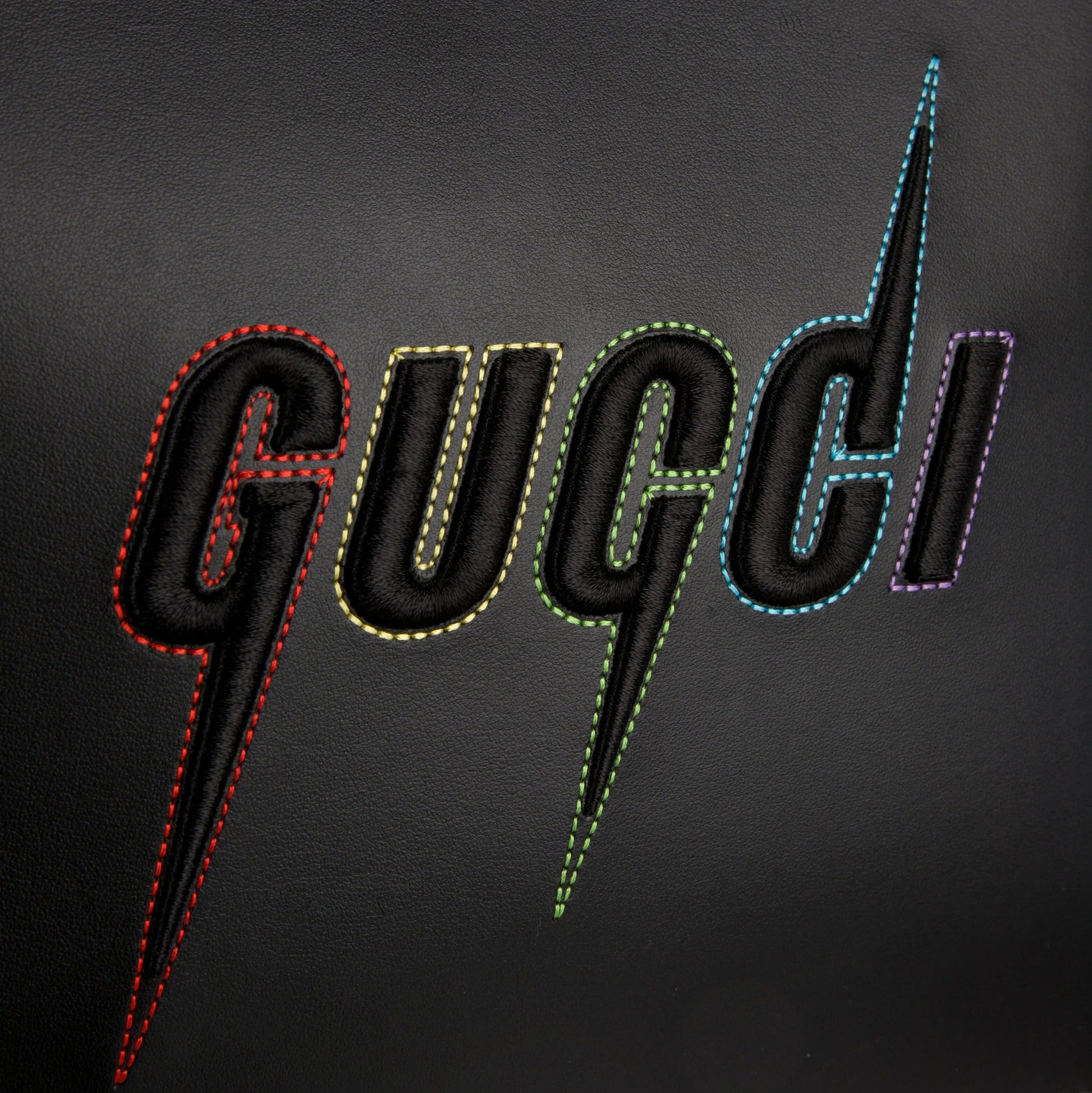 Gucci Blade Embroidered Leather Clutch Pouch – Black