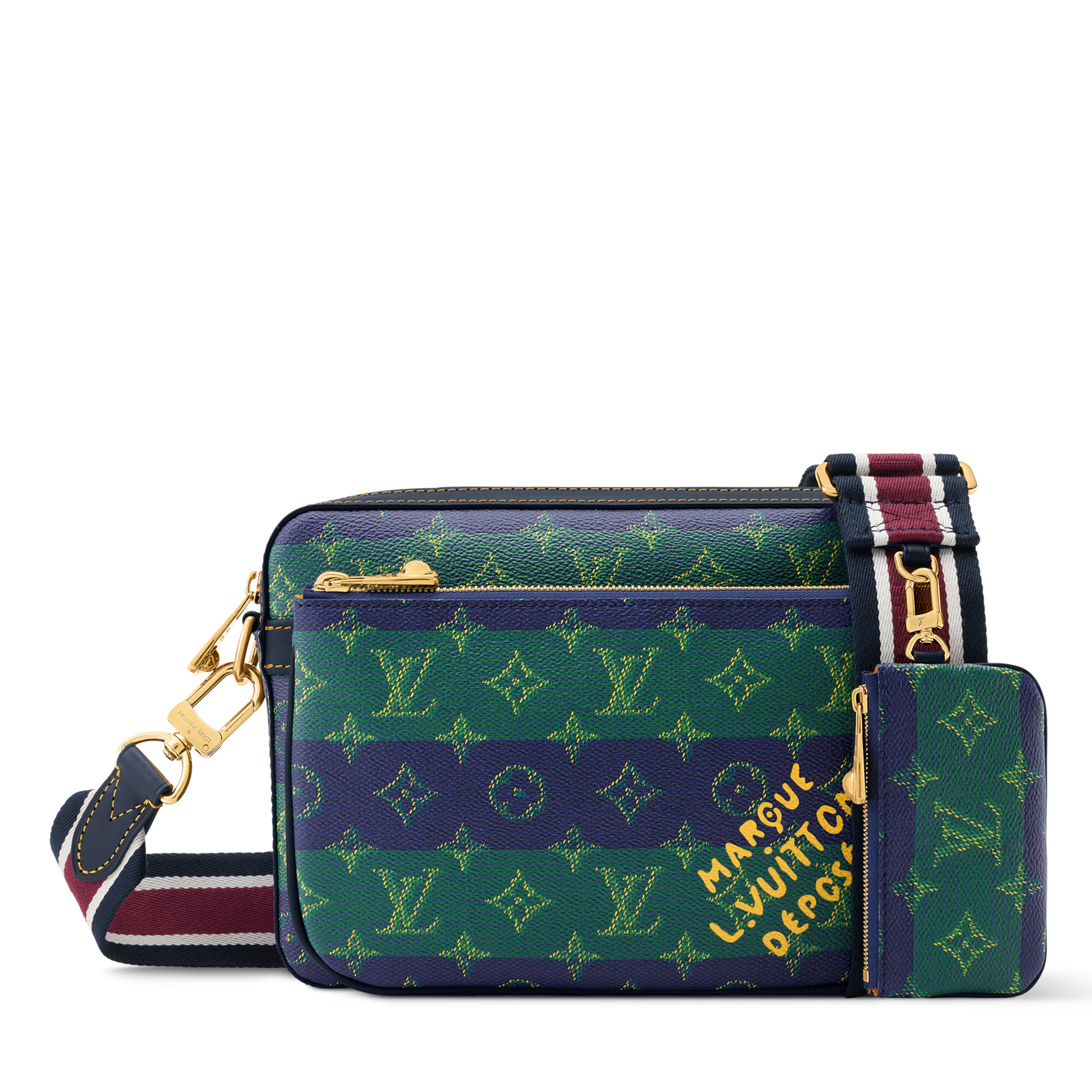 Louis Vuitton Monogram Heritage Canvas Trio Messenger Bag – Blue Stripes