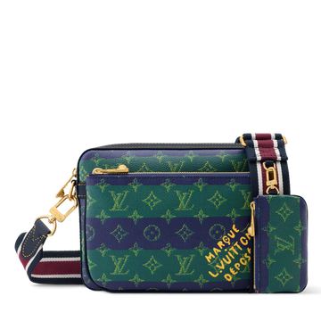 Louis Vuitton Monogram Heritage Canvas Trio Messenger Bag – Blue Stripes