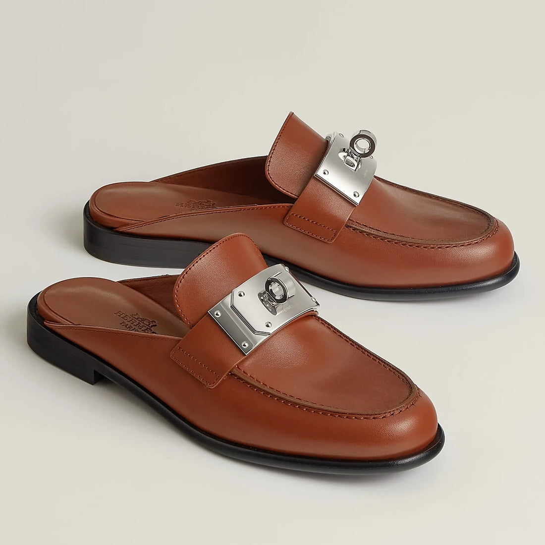 Hermes Lota Mules - Brown