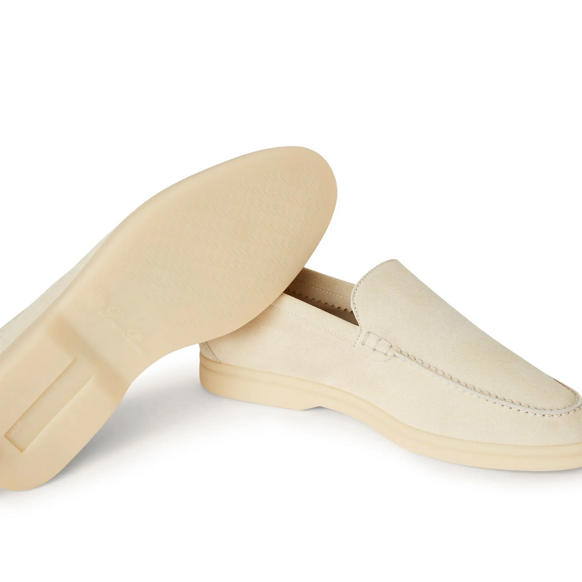 Loro Piana Summer Walk Suede Loafer - Off White