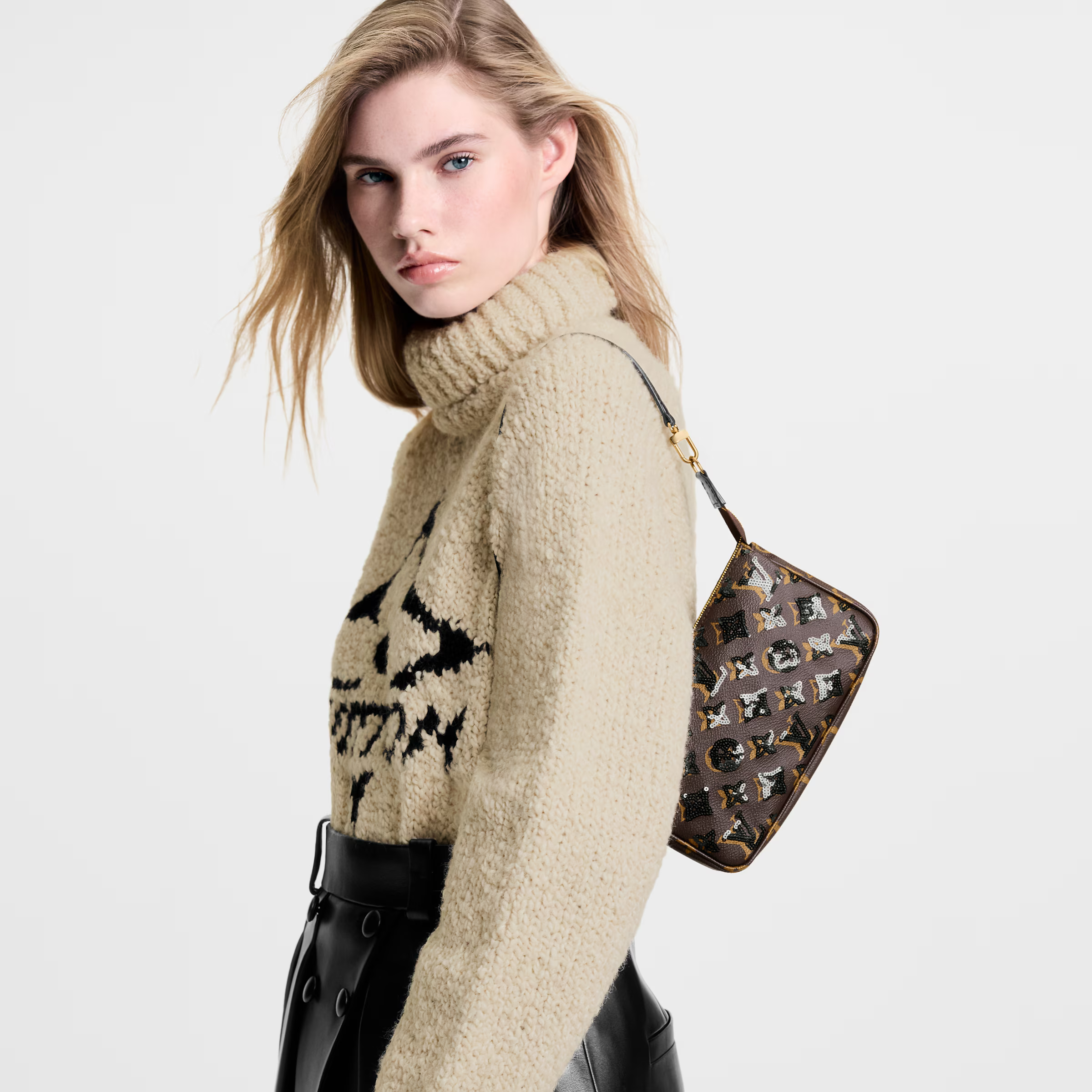 Louis Vuitton Monogram Noir Pochette Accessoires Shoulder Bag – Brown