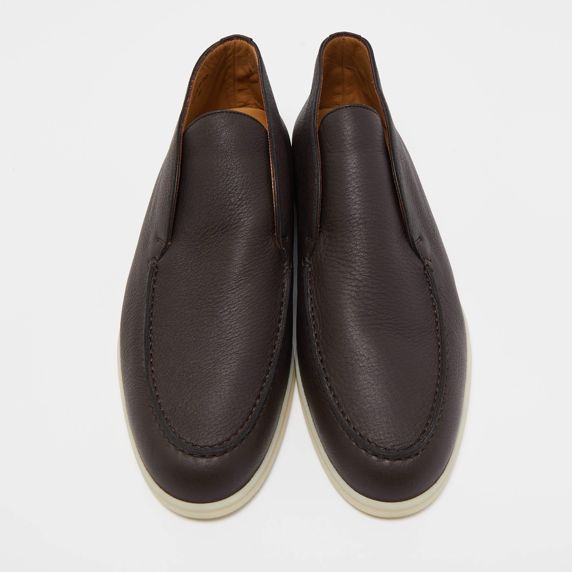 Loro Piana Open Walk Full-Grain Leather Boots –  Dark Brown (146)
