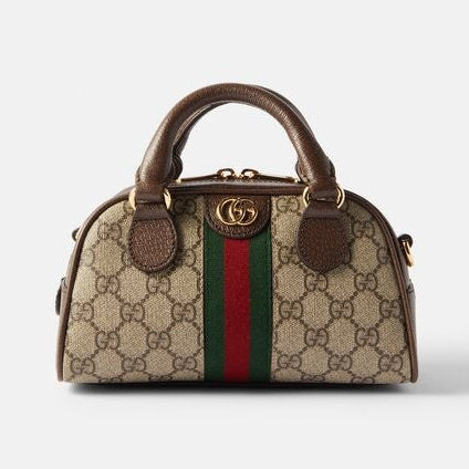 Gucci GG Canvas Ophidia Mini Top Handle Bag – Beige