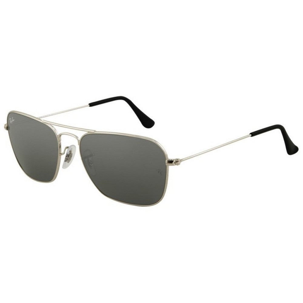 Ray Ban Caravan RB3136 003/40 Square Silver Frame Sunglasses
